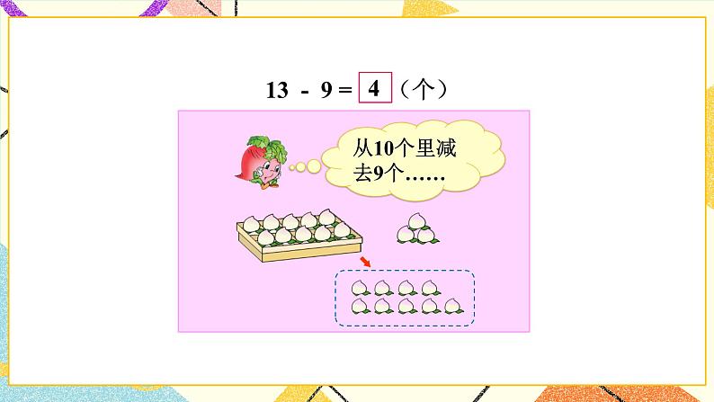 1 20以内的退位减法 第1课时 十几减9  课件+教案+素材04