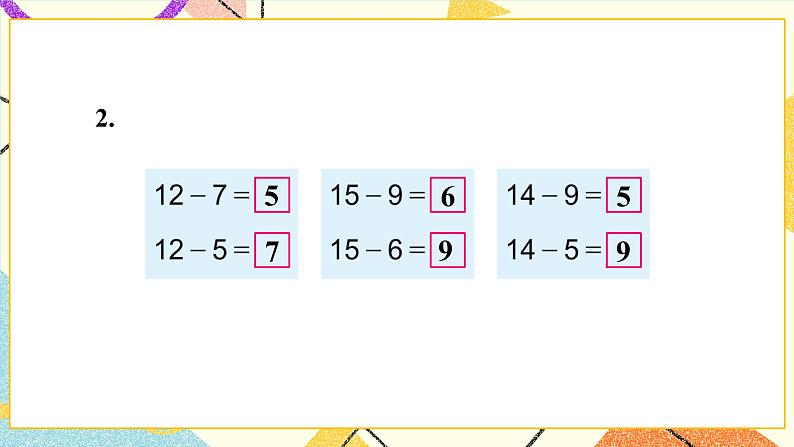 1 20以内的退位减法 第3课时 十几减6、5、4、3、2课件+教案07
