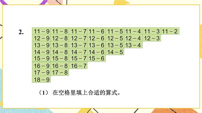 1 20以内的退位减法复习 课件+教案207