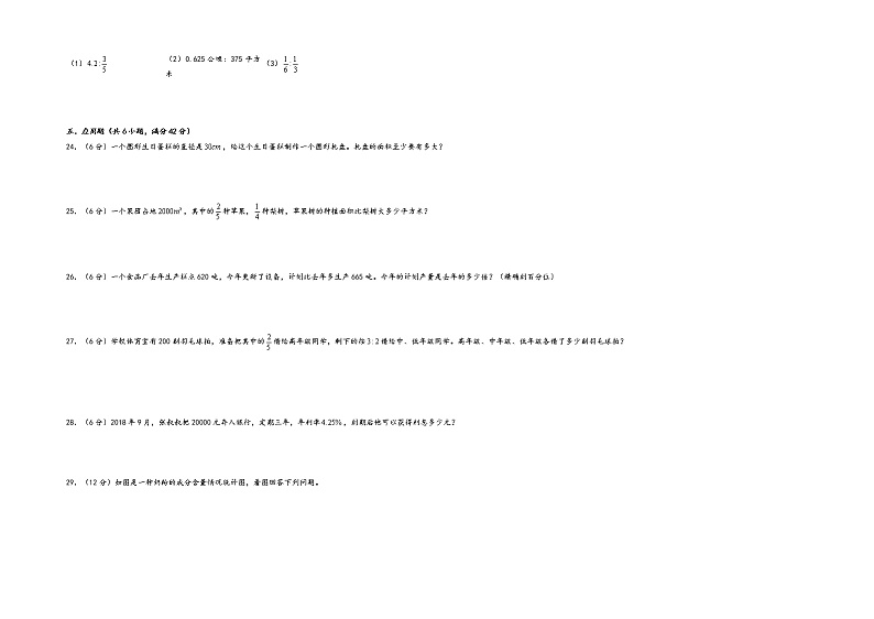 2022-2023学年六年级上册数学期末重难点高频易错卷A3专版（北师大版）03