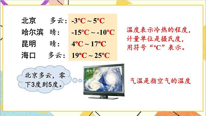 第1课时 天气预报中的负数 课件第5页
