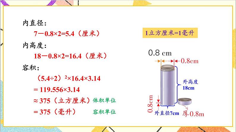 四 圆柱和圆锥 3. 容积 第1课时 计算容积 课件第8页