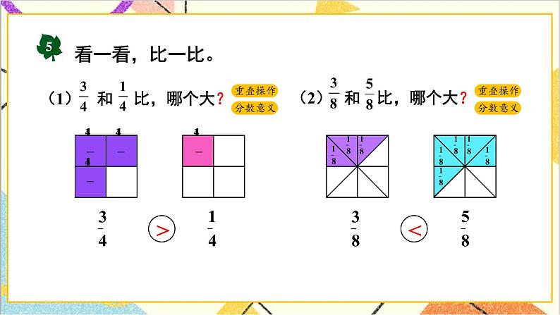 八 分数的初步认识 1.认识分数 第3课时 分数大小的比较 课件+教案06