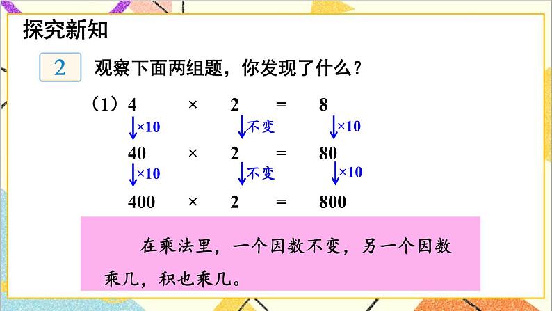 三 三位数乘两位数 1.乘法 第2课时 积的变化规律 课件第3页