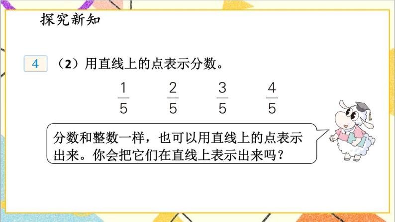 五 分数的意义和性质 1.分数的意义 第4课时 用直线上的点表示分数 课件+教案03