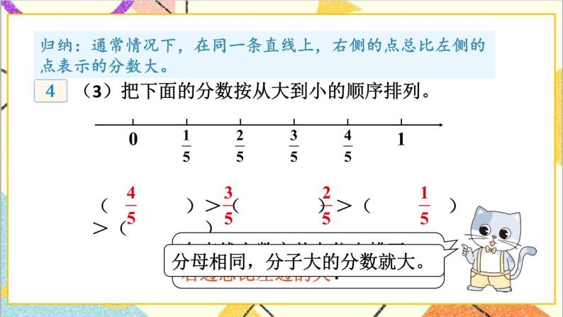 五 分数的意义和性质 1.分数的意义 第4课时 用直线上的点表示分数 课件+教案06