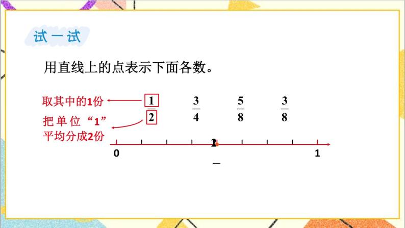 五 分数的意义和性质 1.分数的意义 第4课时 用直线上的点表示分数 课件+教案07