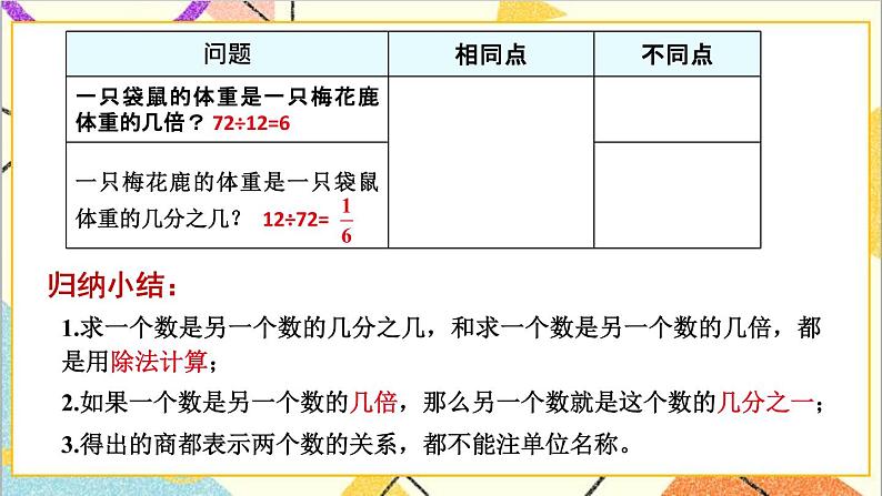 五 分数的意义和性质 3.分数的基本性质 第4课时 两个数之间的关系 课件07