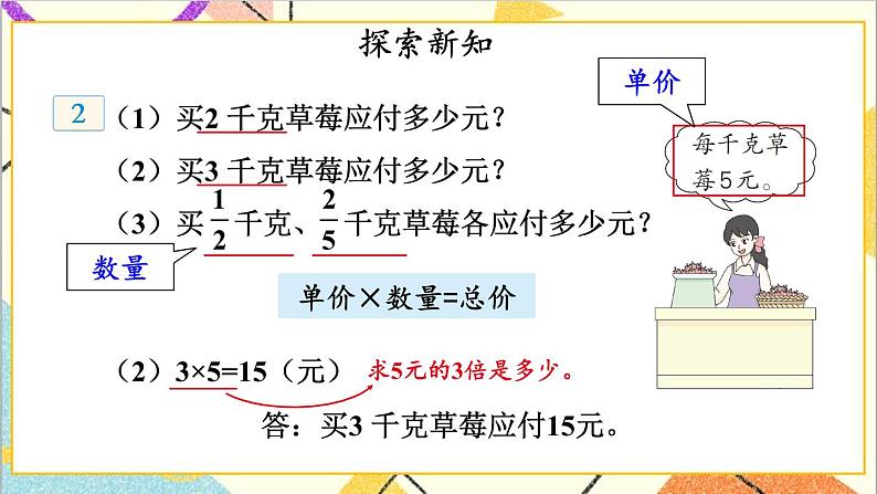 四 分数乘法 1.分数乘法 第2课时 求一个整数的几分之几 课件+教案04