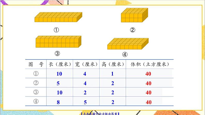 五 长方体和正方体的体积 1.长方体和正方体的体积  第2课时 长方体的体积 课件第5页