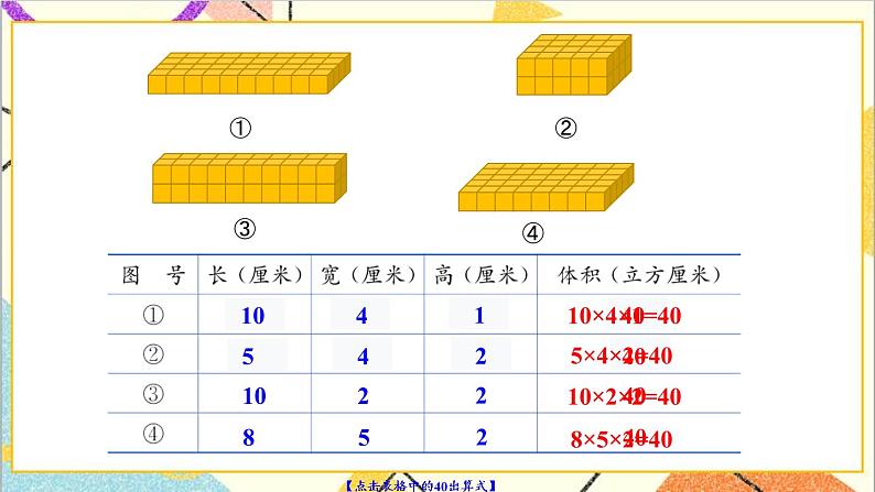 五 长方体和正方体的体积 1.长方体和正方体的体积  第2课时 长方体的体积 课件第6页