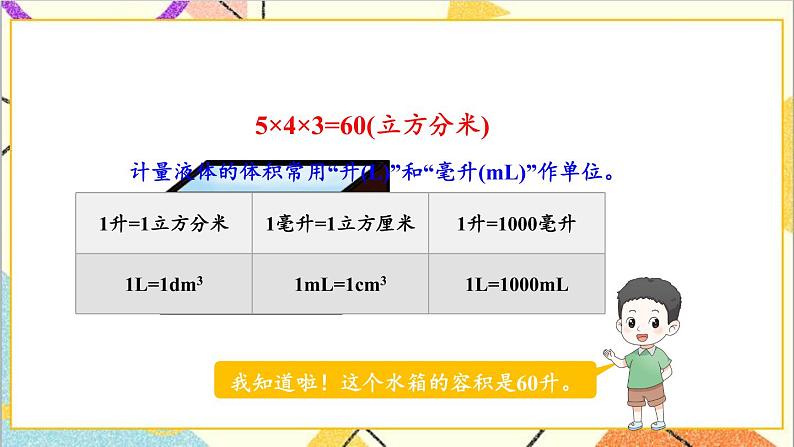 五 长方体和正方体的体积  2.应用问题 第2课时 容积问题 课件+教案08