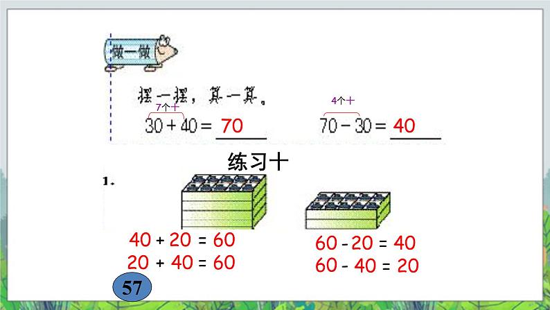 一年级下册数学课件-2.1《两位数加、减整十数》3 北京版 (共15张PPT)第8页