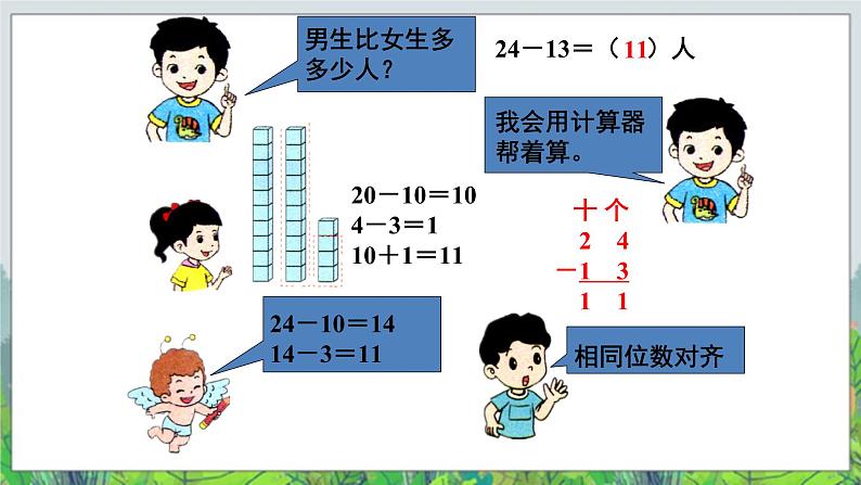 一年级下册数学课件-4.1《两位数加、减两位数》1 北京版 (共20张PPT)第6页