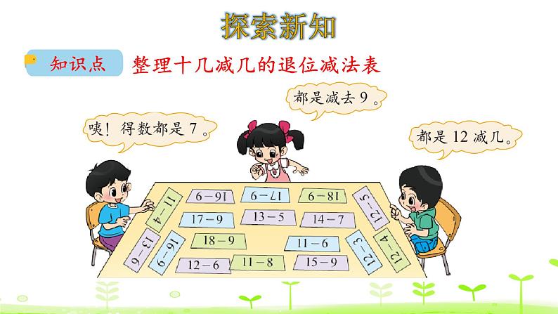 北师大版一年级数学下册课件 1.7 做个减法表第3页