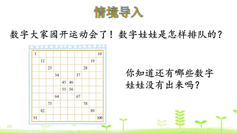 北师大版一年级数学下册课件 3.6 做个百数表03