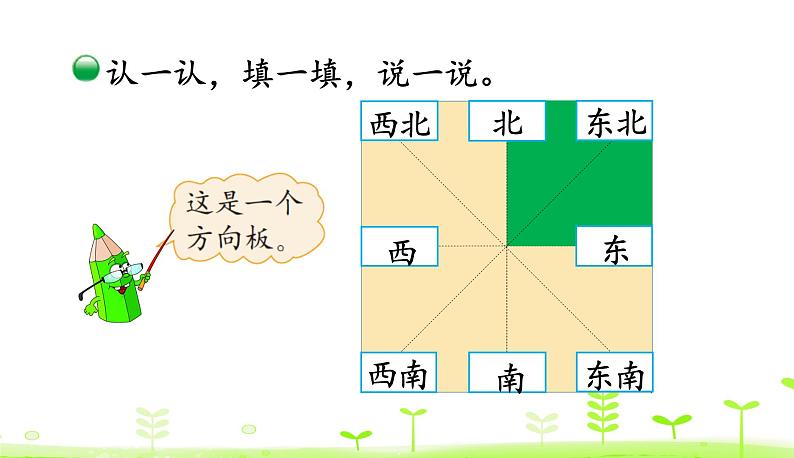 北师大版二年级数学下册课件 2.2 辨认方向第7页