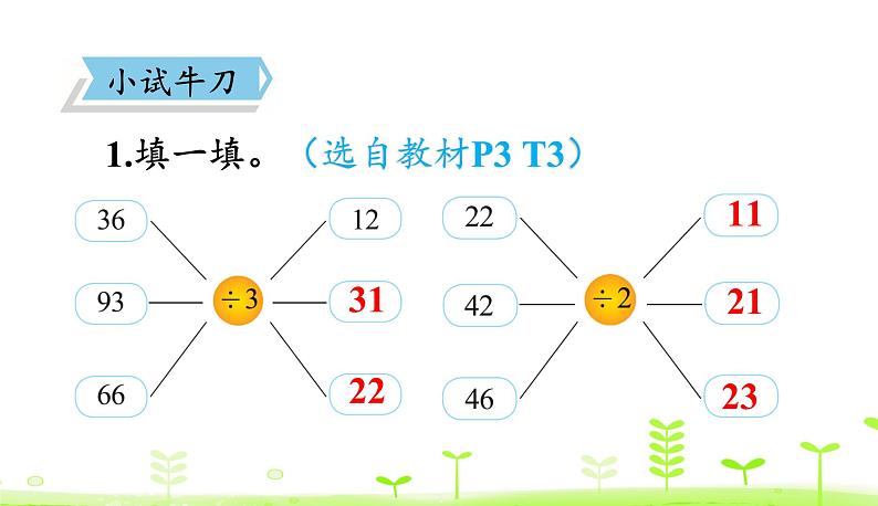 北师大版三年级数学下册课件 1.1 分桃子08