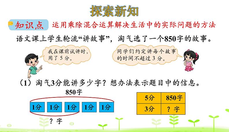 北师大版三年级数学下册课件 1.8 讲故事04