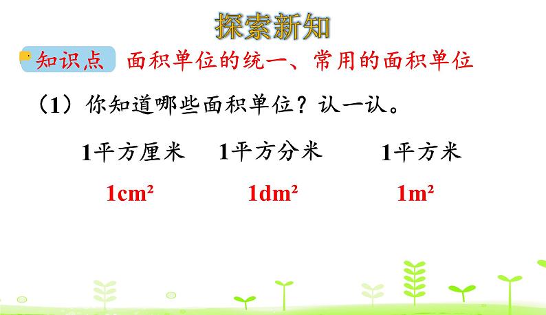 北师大版三年级数学下册课件 5.2 面积单位第4页