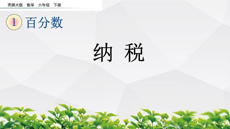 新西师大版数学六年级下册课件：1.11 纳税01