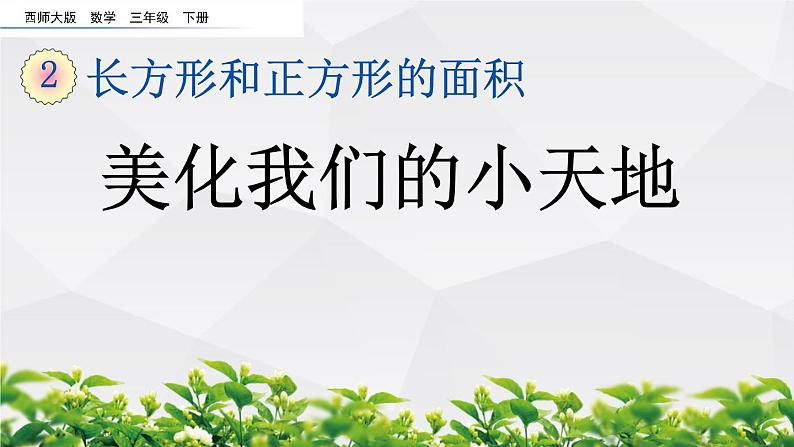 新西师大版数学三年级下册课件：2.13 美化我们的小天地01