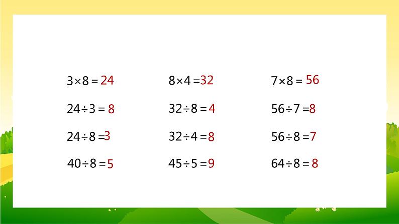 【苏教版】二年级上册表内乘法和除法二用8的口诀求商教学PPT课件第7页