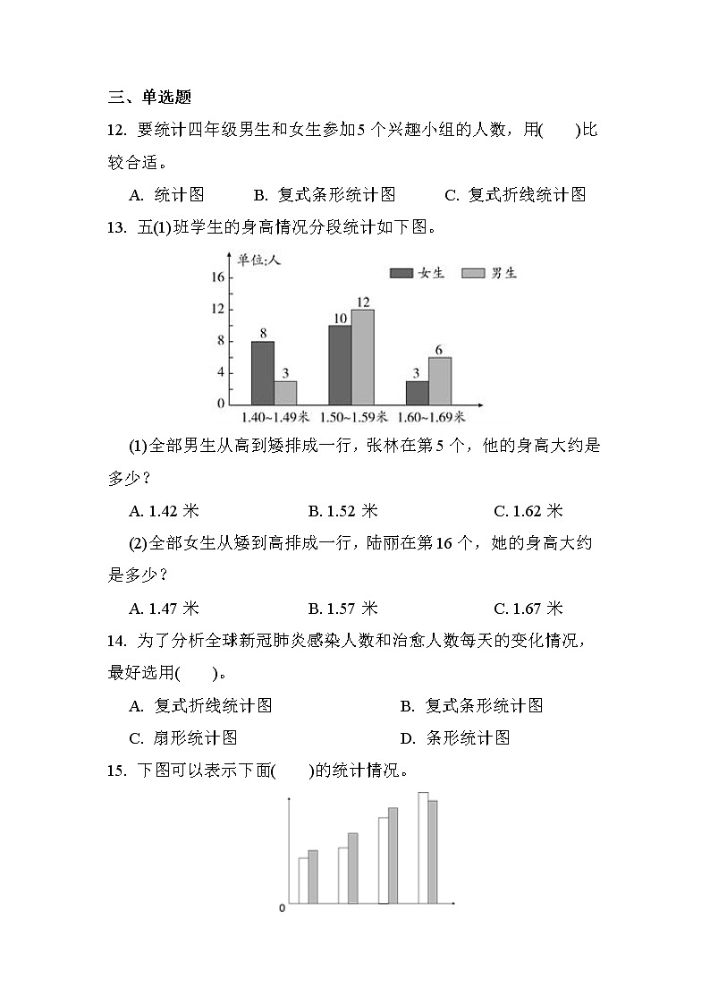 第八单元 第2课时 复式条形统计图（同步练习）03