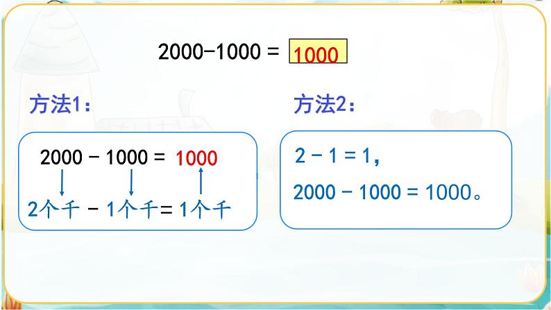 人教数学2年级下册 第7单元 第8课时  整百、整千数的加减法 PPT课件第6页