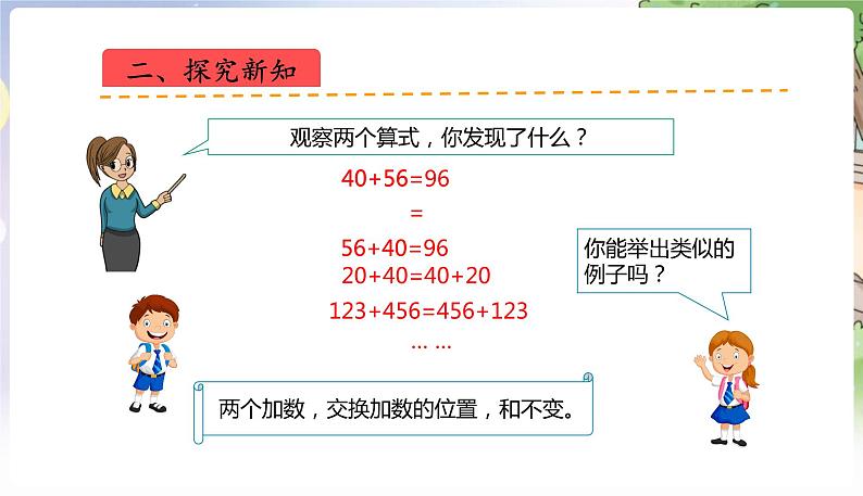 人教数学4年级下册 第3单元 第1课时  加法运算律 PPT课件第5页