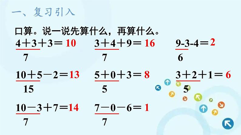 人教版数学一年级下册 3.两位数减一位数、整十数 第3课时 小括号 课件第2页