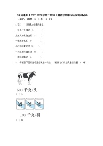 【全国通用】2022-2023学年三年级上册数学期中专项提升调研卷（含解析）