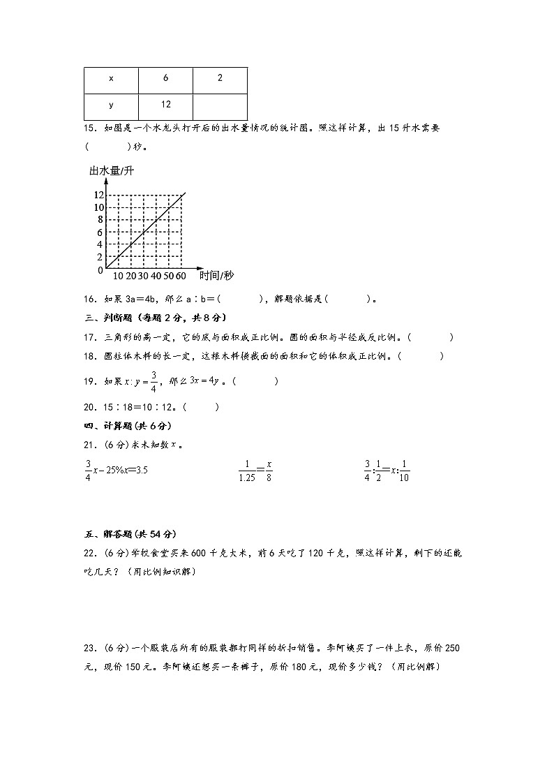 第三单元 啤酒生产中的数学（基础篇）—— 2022-2023年六年级下册数学单元卷：基础+培优（青岛版，六三制）（含答案）第3页