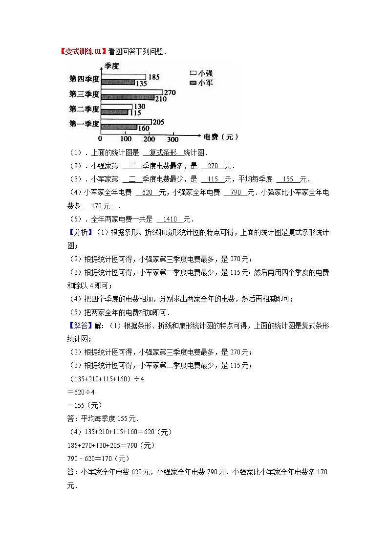 第八单元 数据的表示和分析——2022-2023学年五年级下册数学北师大版知识点总结+练习学案（教师版+学生版）03