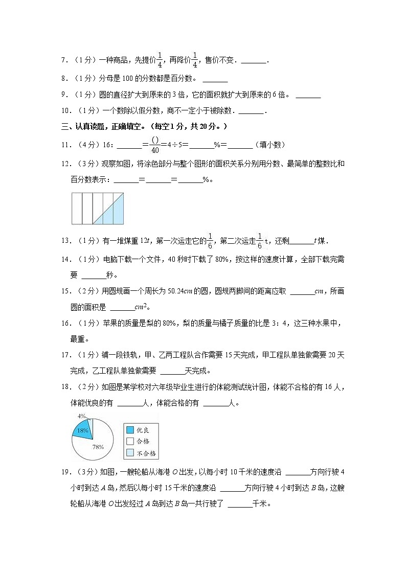 2022-2023学年河南省信阳市六年级（上）月考数学试卷02