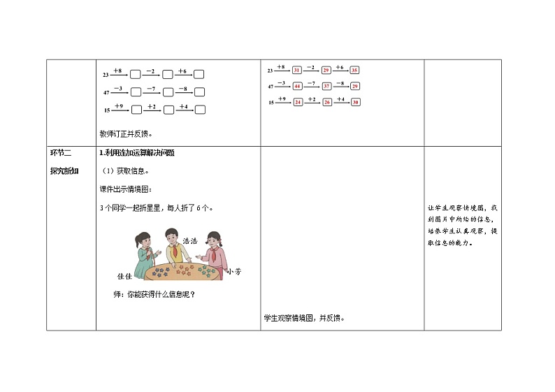 人教版小学数学一年级下册第六单元第7课时《运用不同策略解决问题》示范课教案第3页