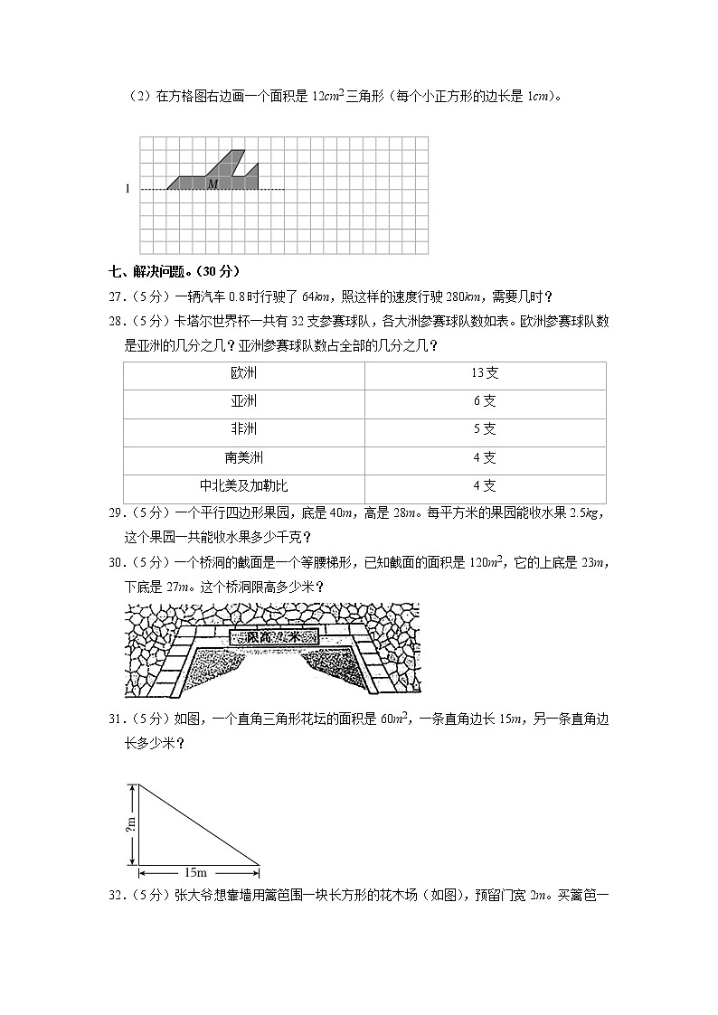 甘肃省陇南市文县2022-2023学年五年级上学期期末数学试卷03