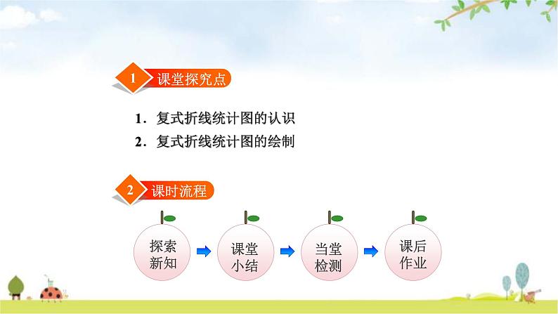 北师大版五年级数学下册第8单元第2课时复式折线统计图教学课件第2页