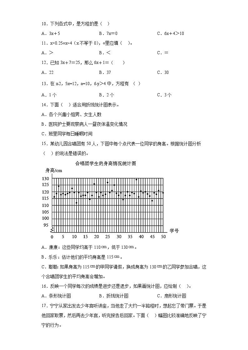 苏教版数学五年级下册第一次月考选择题专练（1-2单元）02