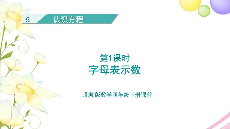 北师大版四年级数学下册第5单元1字母表示数教学课件01