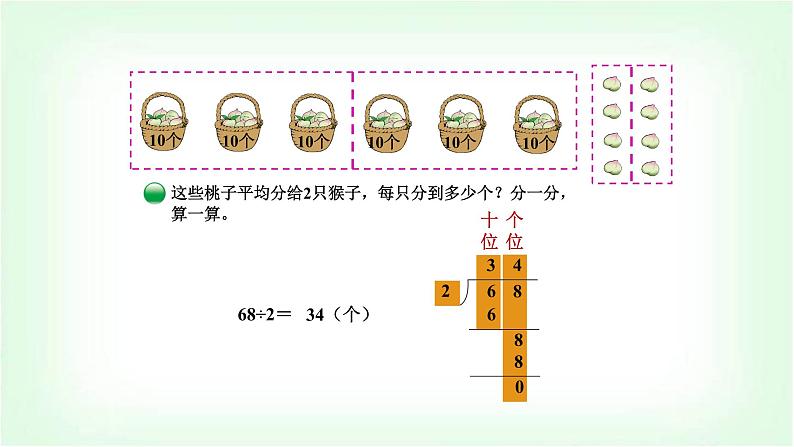 北师大版三年级数学下册第1单元第1课时分桃子教学课件第5页