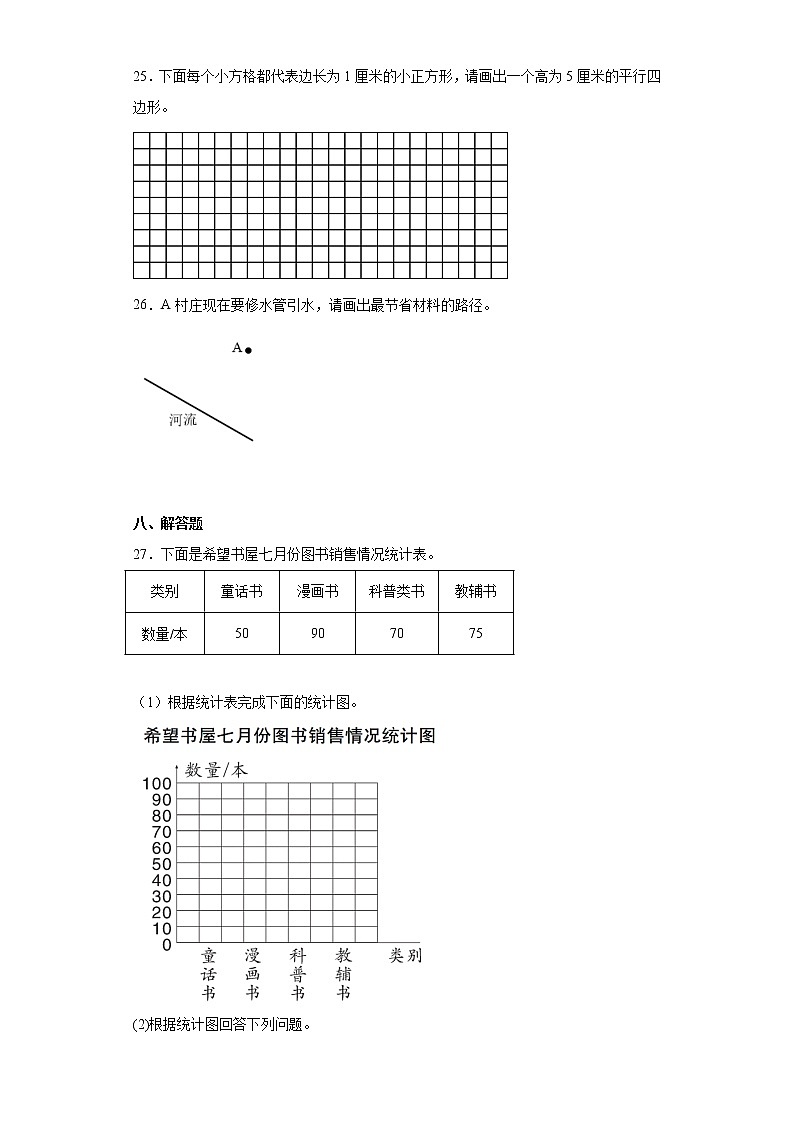 2022-2023学年河南省南阳市唐河县人教版四年级上册期终阶段性文化素质监测数学试卷（含详细答案）03