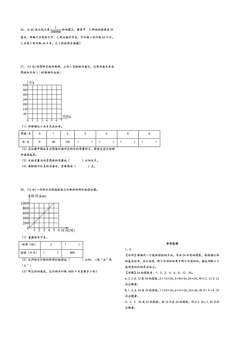 第四单元 比例（提升卷）-2023年春六年级数学下册期中重难点易错题专项突破（人教版）02