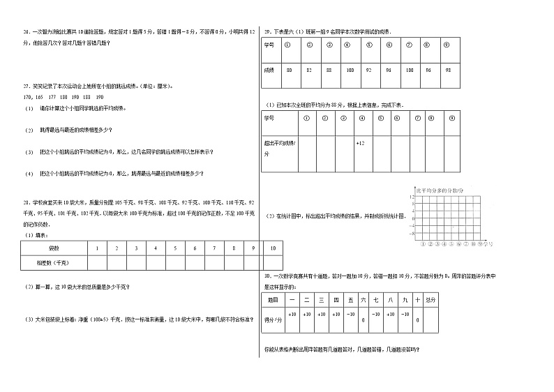 第一单元负数（单元测试）-2022-2023学年六年级下册数学易错题（人教版）第2页