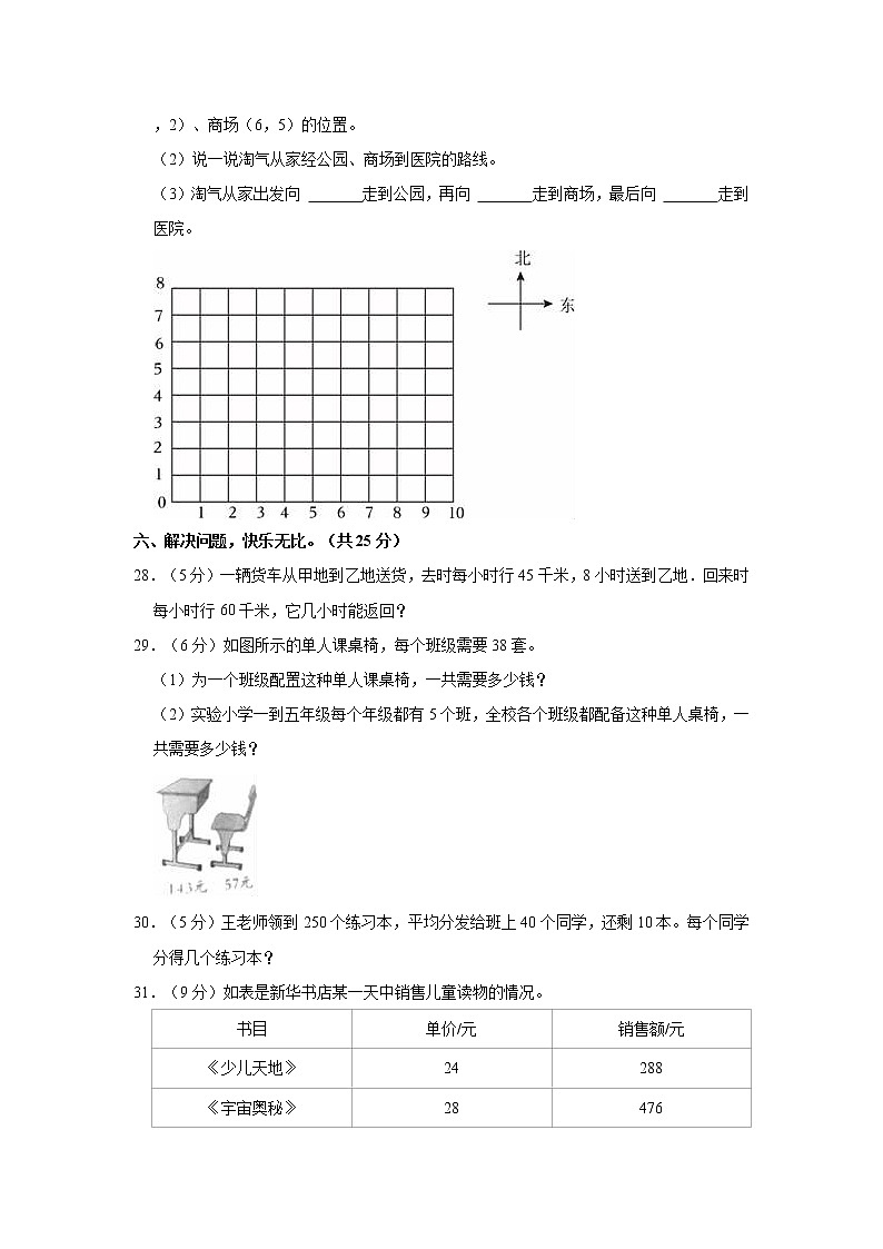 2022-2023学年黑龙江省大庆市杜尔伯特县四年级（上）期末数学试卷第3页