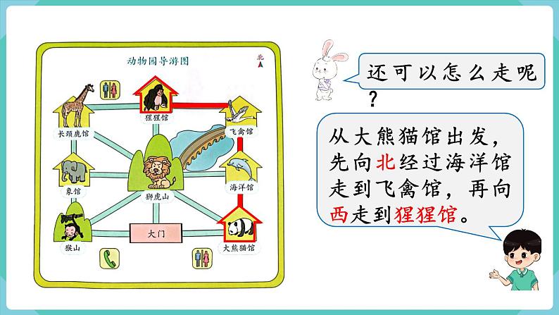 人教三下数学第1单元第4课时简单的路线图课件第5页