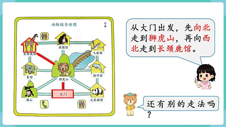 人教三下数学第1单元第4课时简单的路线图课件第7页