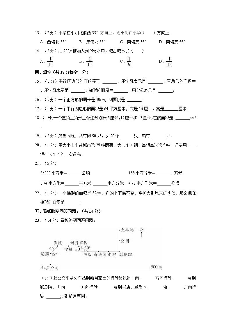 2022-2023学年安徽省合肥市高新区五年级（上）期中数学试卷第2页