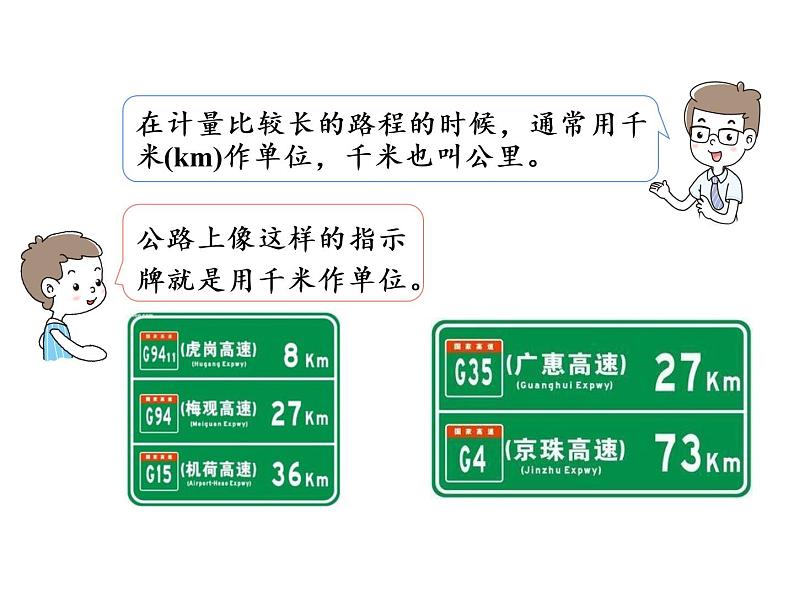 【精品】人教版三年级上册数学课件-第3单元第3课时  千米的认识（1）04