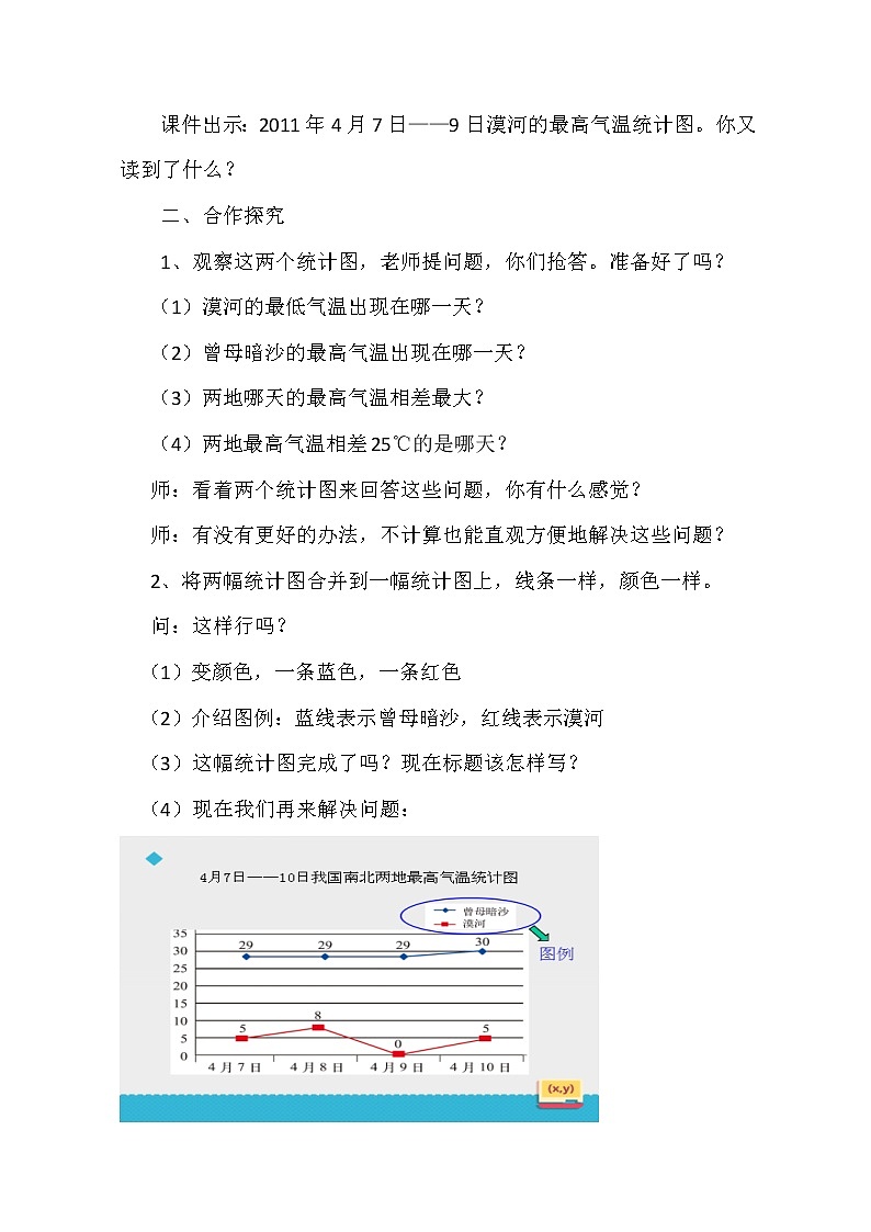 北师大版数学五年级下册 第八章 8.2复式折线统计图 教案02
